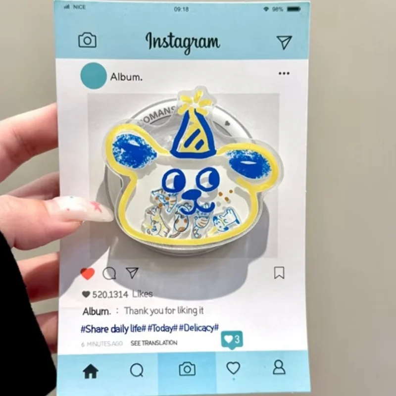 

INS милый мультяшный щенок для Griptok Magsafe, держатель для телефона, подставка для кольца на палец, поддержка IPhone 16, 17, кронштейн для девочек