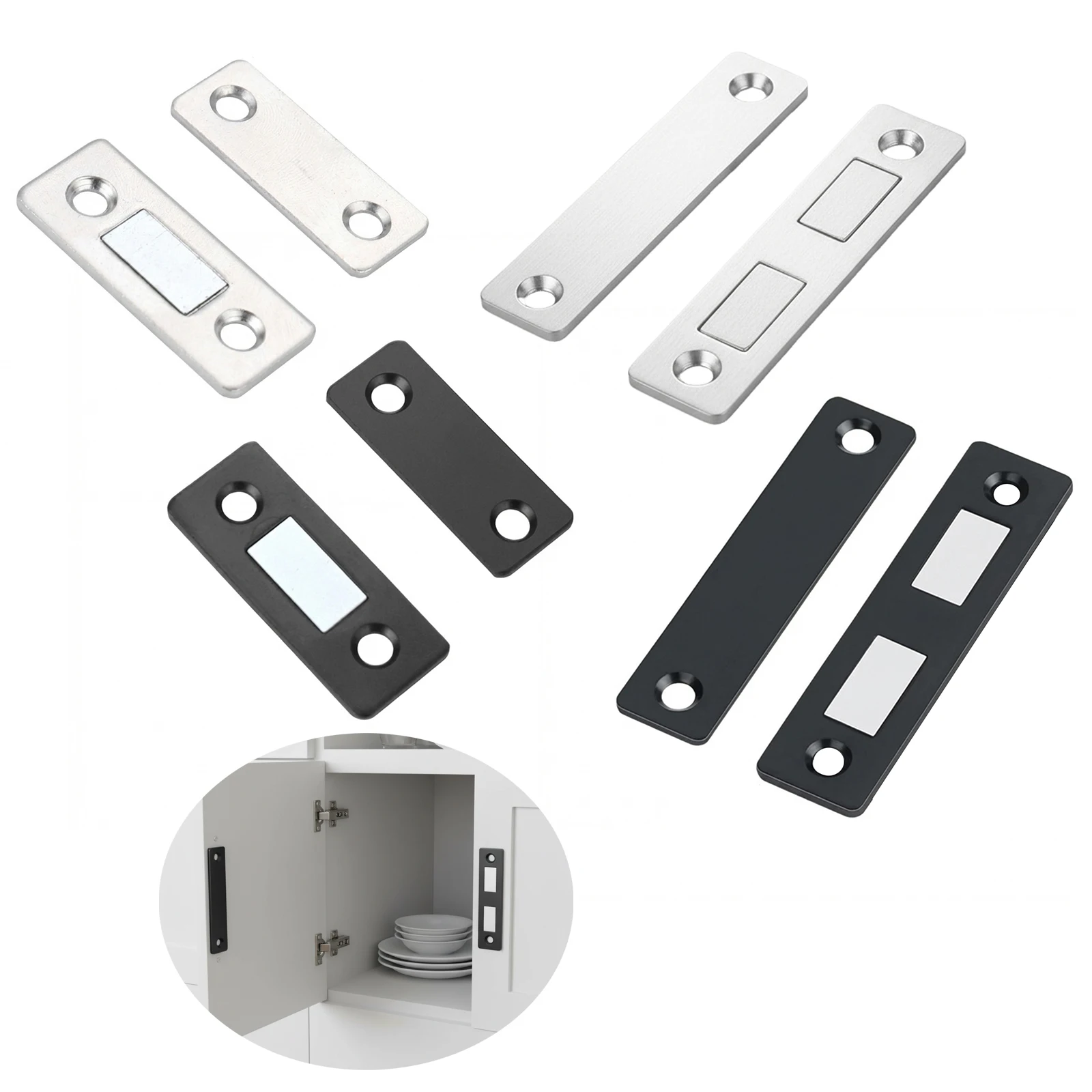 Magnetischer Türverschluss für Schrank-Schiebetüren Ohne Bohren Starker Magnet Unsichtbares Design für Küchenschränke und Möbel
