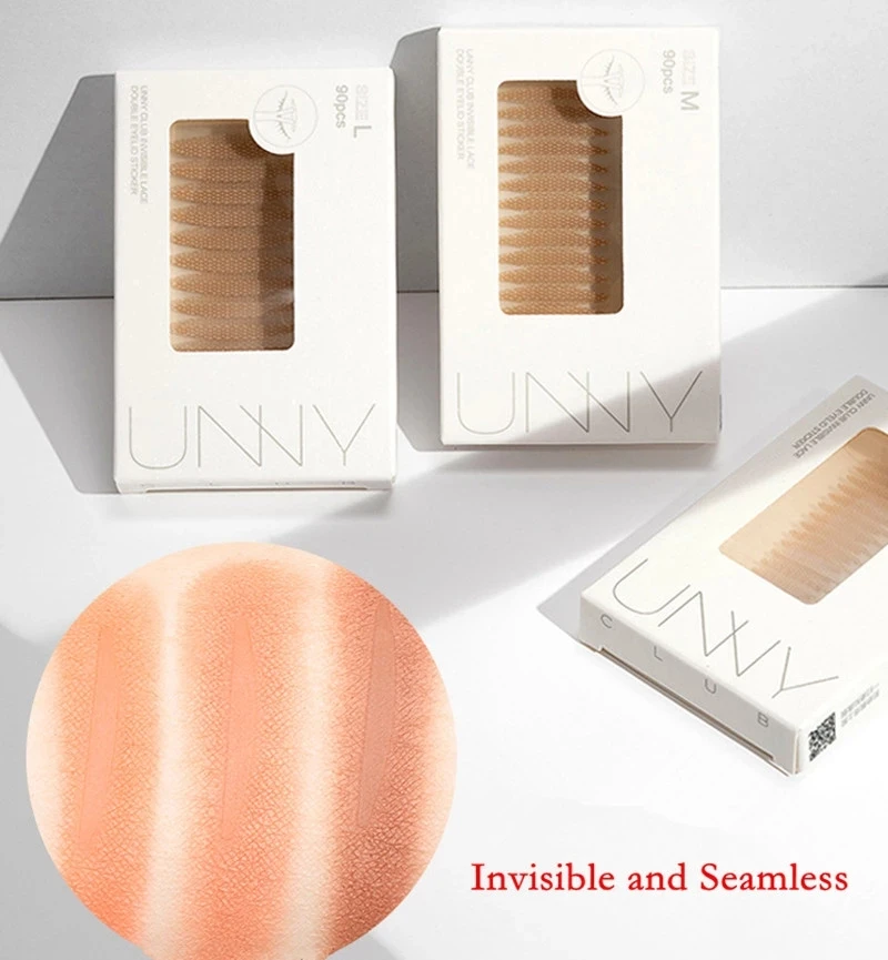 UNNY Eyelid Tape Sticker Invisible Double Fold Eyelid Lace Paste Beige Stripe Self-adhesive Natural Eye Tape Makeup Tool Korea