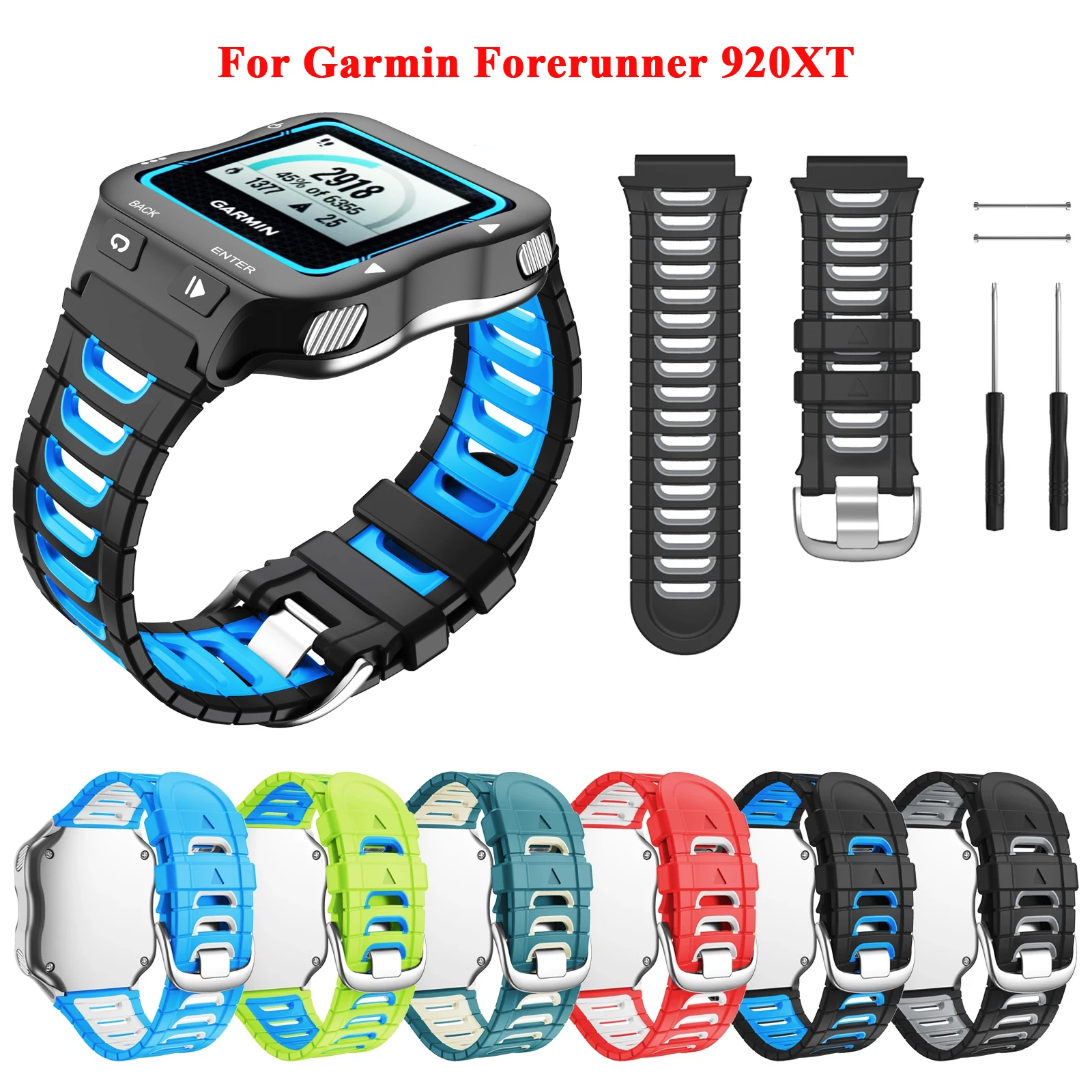 Silicone Watchband Replacement Straps For Garmin Forerunner 920XT 920 XT Wristband Running Swim Sport Watch Band Bracelet+ Tool