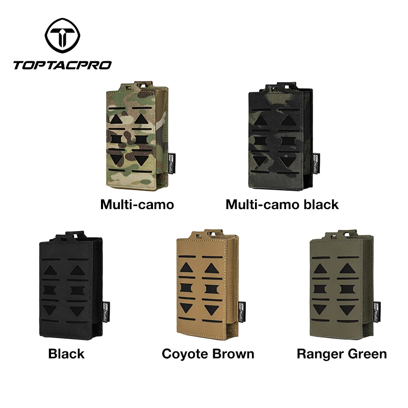 TOPTACPRO Tactical Mag Pouch MOLLE Single Mag Carrier Laser Cut 5,56 mm 8514