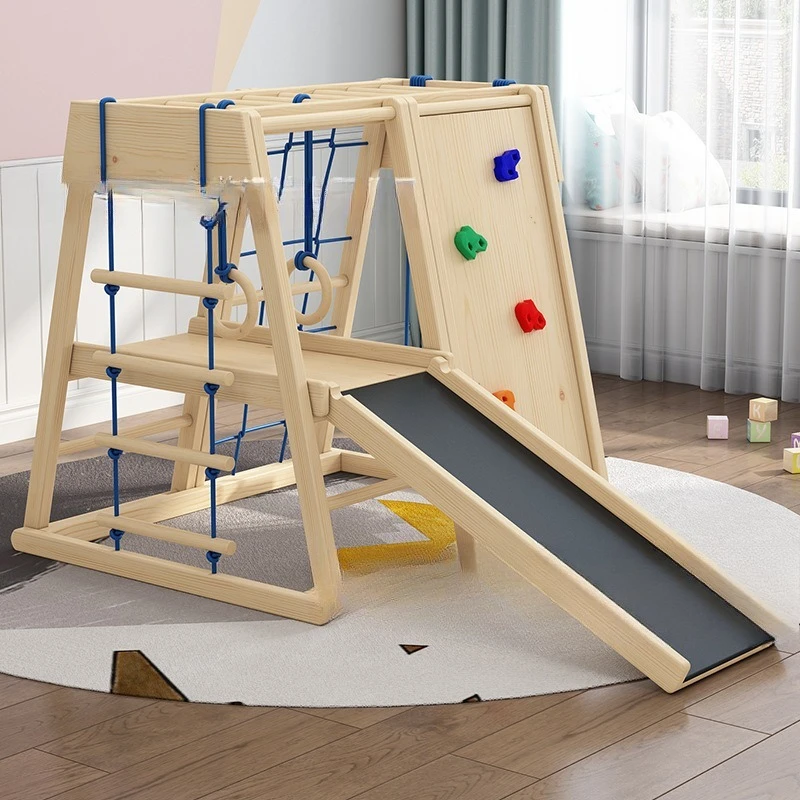 Spot Children's Solid Wood Climbing Frame Household Wooden Slide Swing Climbing Combination Game Children's Paradise Climbing