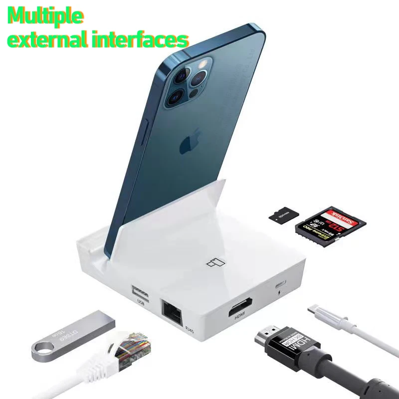 OTG HUB lightning Docking station HD Charging Adapter for apple Accessories iPhone 12 11 X 8 iPod ipad universal Base Dock HDMI