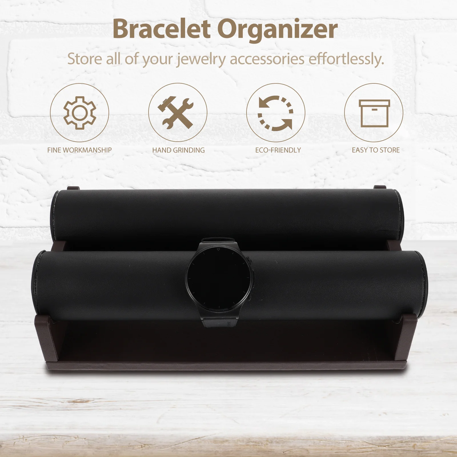 

Detachable PU Double Tube Bracelet Holder Soft Touch Jewelry Display Stand Organizer for Bracelet Necklace Watch Storage Rack