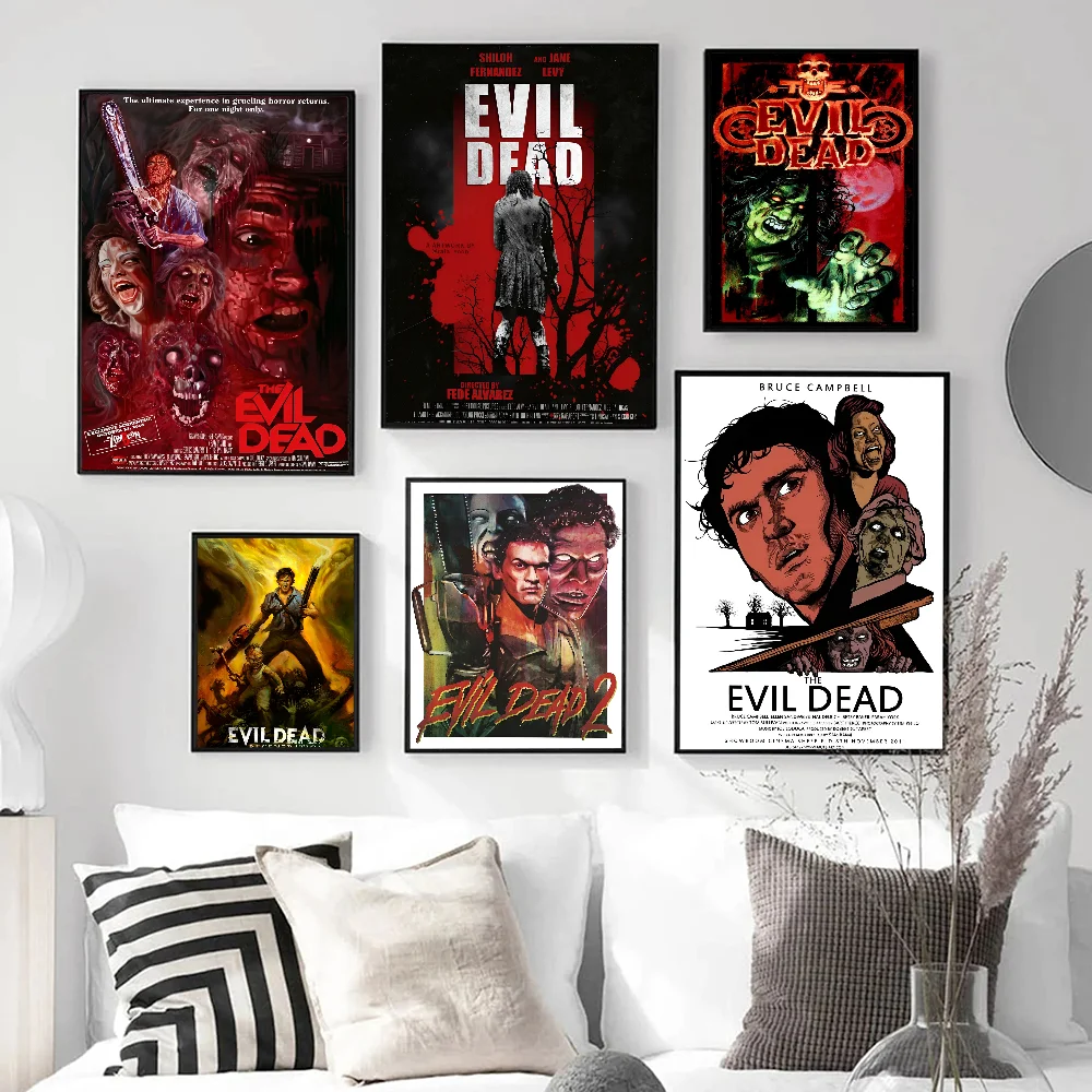 The Evil Dead Movie  Vintage Posters Sticky Retro Kraft Paper Sticker DIY Room Bar Cafe Stickers Wall Painting