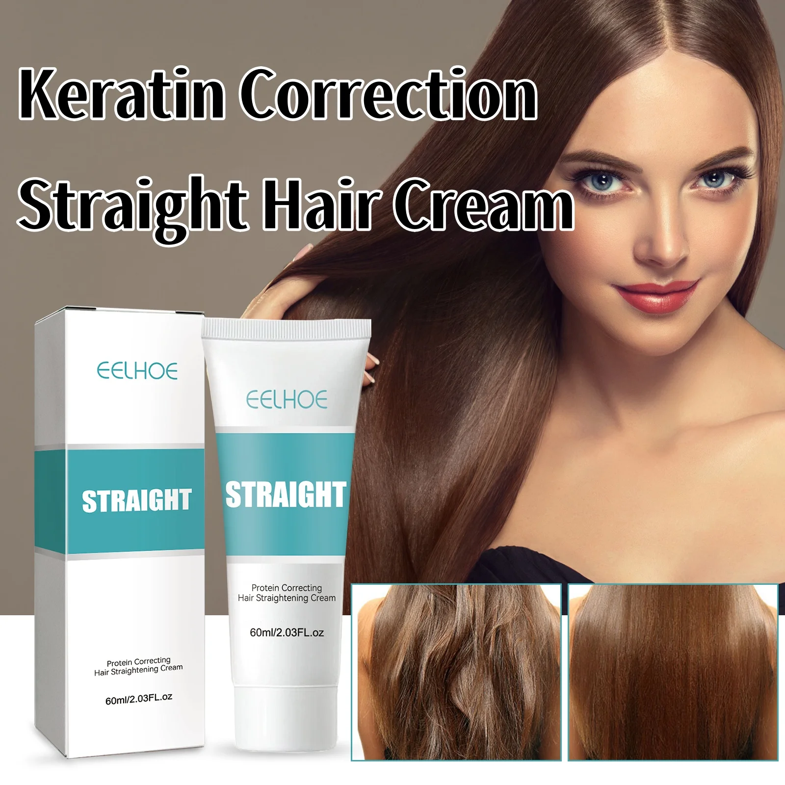 Keratin Correction Straight Hair Cream Repair Damag Hair Improve Hair Quality Soften Hair Prevent Dry Frizzy Hair Care Product