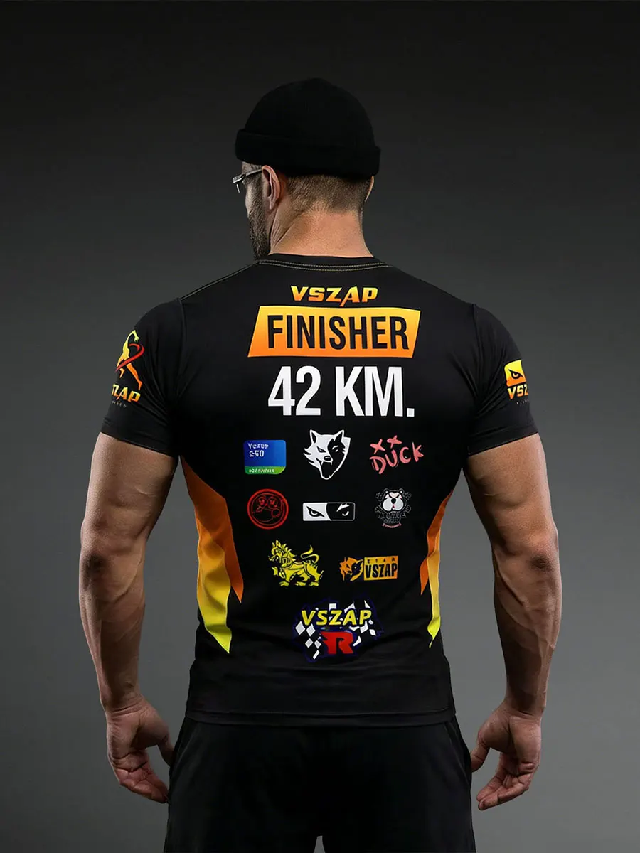 VSZAP Men's 3D Digital Print Quick Dry Sports Short Sleeve T-Shirt for MMA Jujutsu Muay Thai Taekwondo Training