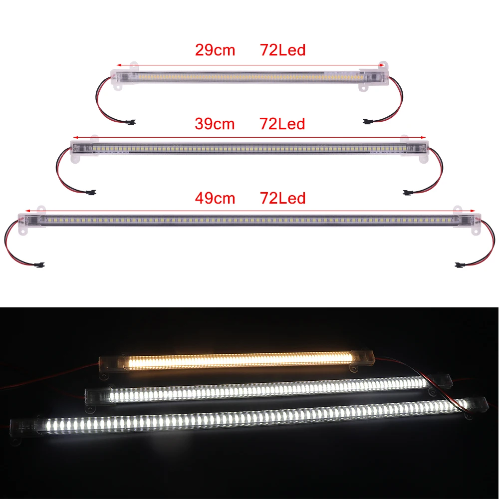 2pcs IP65 Waterproof Led Light Bar AC 220V 30cm 40cm 50cm 2835 72LEDs Clear Cover Hard Tube Lamp LED Cabinet Kitchen Lighting