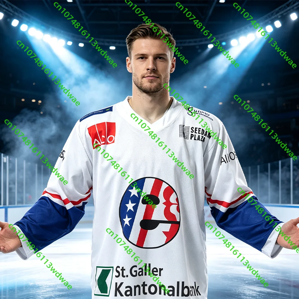 26/27 Rapperswil-Jona Lakers Ice Hockey Team Jersey Switzerland Hockey Men's Long Sleeves 3D Print Sport Breathe Cycling shirt
