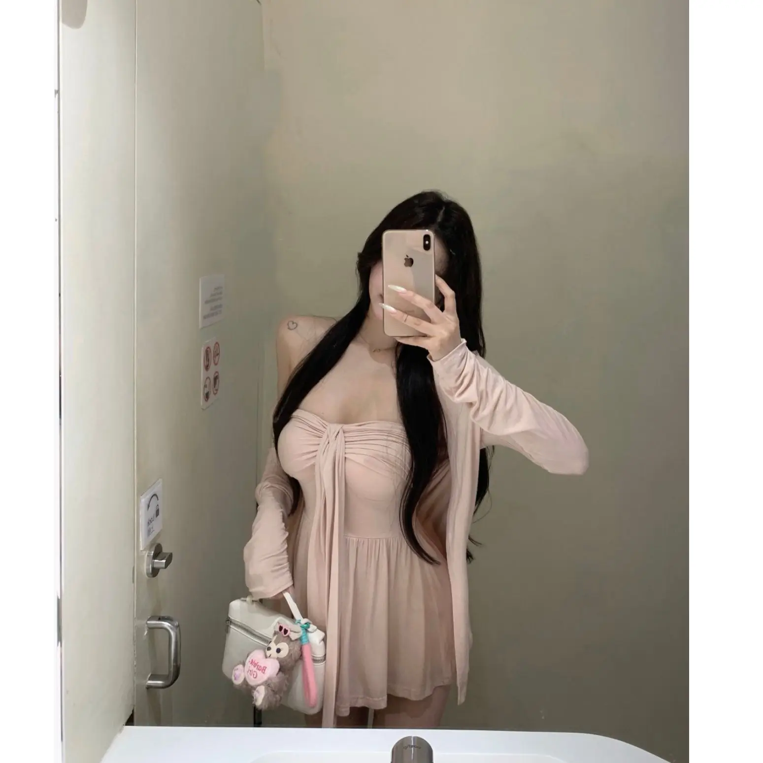Ladies Summer Pink Long Sleeve Sun Protection Open Cardigan Set with Sash Tube Top Tank Top Two Piece Set Comfortable Loose Fit