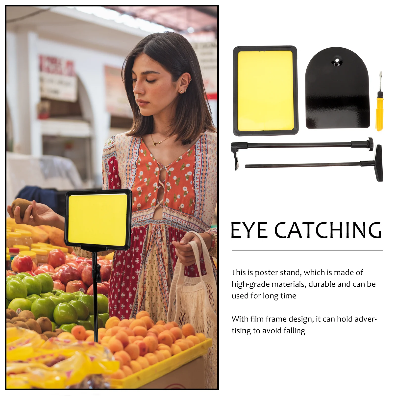 

Promotional Sign Holder Adjustable Plastic Display Stand For Indoor Outdoor Use Multi-Function Store Signage Support