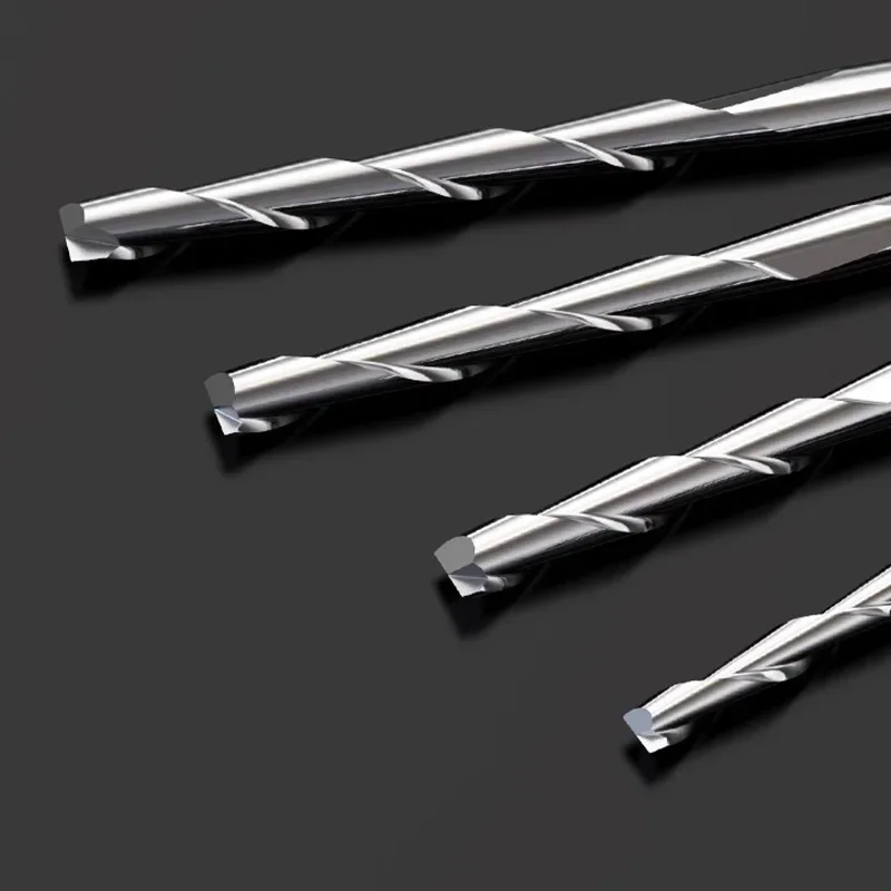 HUHAO 3.175 مللي متر عرقوب دوامة راوتر بت كربيد CNC راوتر النقش بت للخشب PVC 2 المزامير شقة حتى قطع نهاية مطحنة CNC بت أدوات