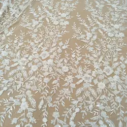 Lace Fabric with Sequins, Wedding Dress, Bridal Dress, Sale by Yard, 130cm Wide, New Arrival
