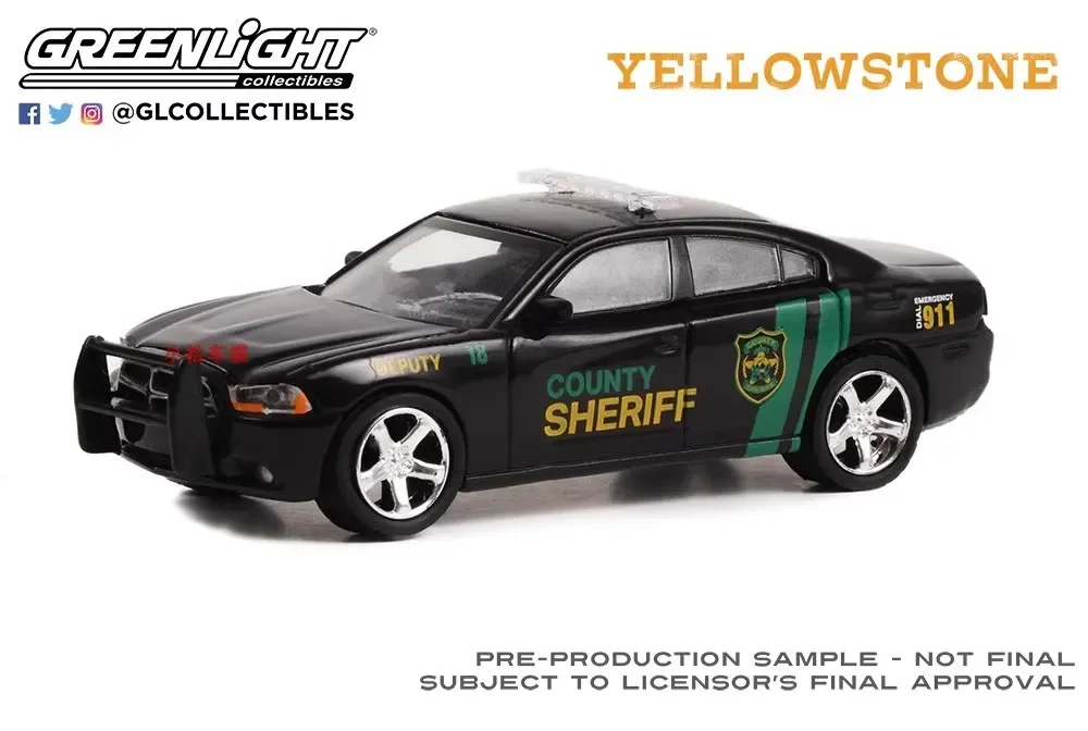 1:64 Yellowstone - 2011 Dodge Charger Pursuit Diecast Metal Alloy Model Car Toys For Gift Collection