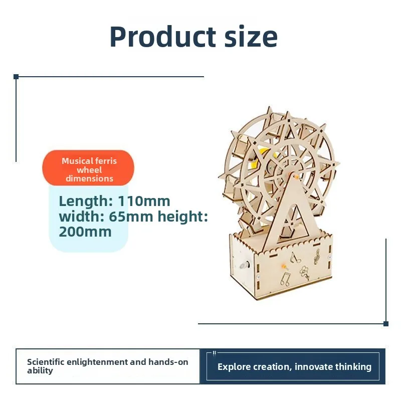 DIY Ferris Wheel Music Box Kit Science Craft Automatic Rotating Toy Gift for Girls
