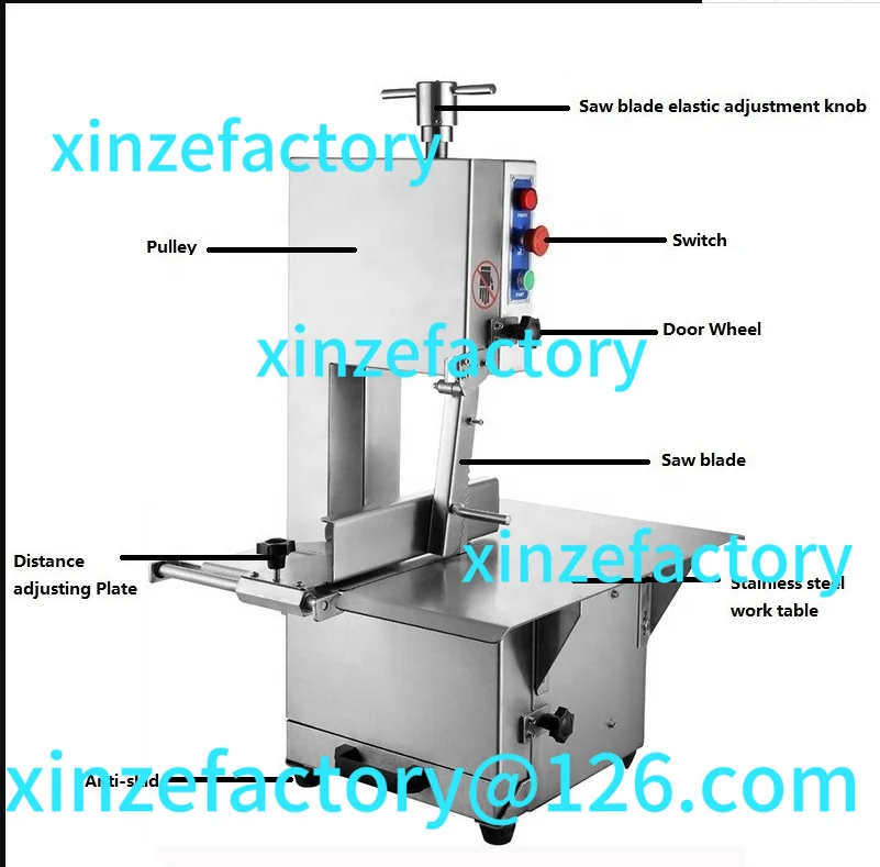 

Customizable Benchtop Stainless Steel Bone Saw Frozen Fish Cutting Band Saw