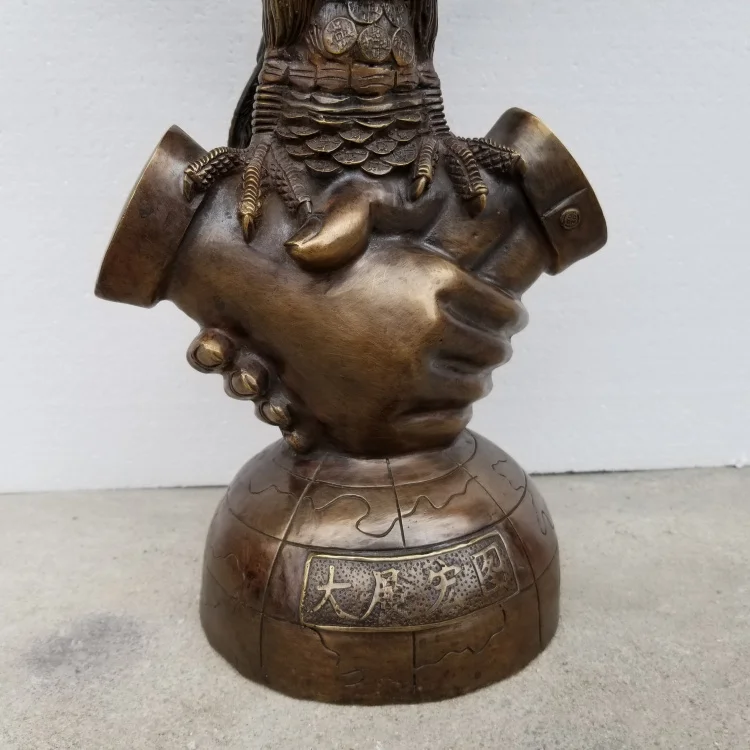 52CM large Huge HOME OFFICE Porch lobby efficacious Mascot thriving business copper Auspicious Arabia Eagle FENG SHUI statue