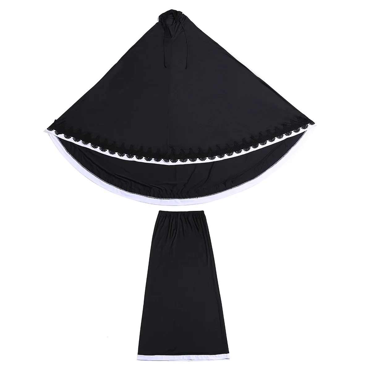 2 pièces vêtement de prière Abaya femmes musulmanes Abayas Hijab Maxi jupe ensemble turquie caftan Burqa Islam Khimar Robes Eid Robes à capuche