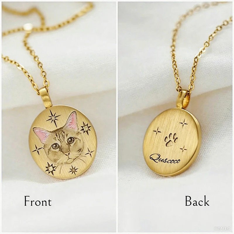 مخصص الحيوانات الأليفة صورة صورة قلادة شخصية محفورة اسم جولة جوهرة الميلاد قلادة قلادة ، مخصص الحيوانات الأليفة مجوهرات تذكارية #6