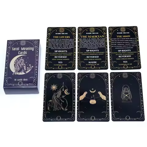 Meaning Tarot Cards Tarot Deck English Visions Divination Edition Board Game for Beginners Pocket Size Tarot Learning Deck