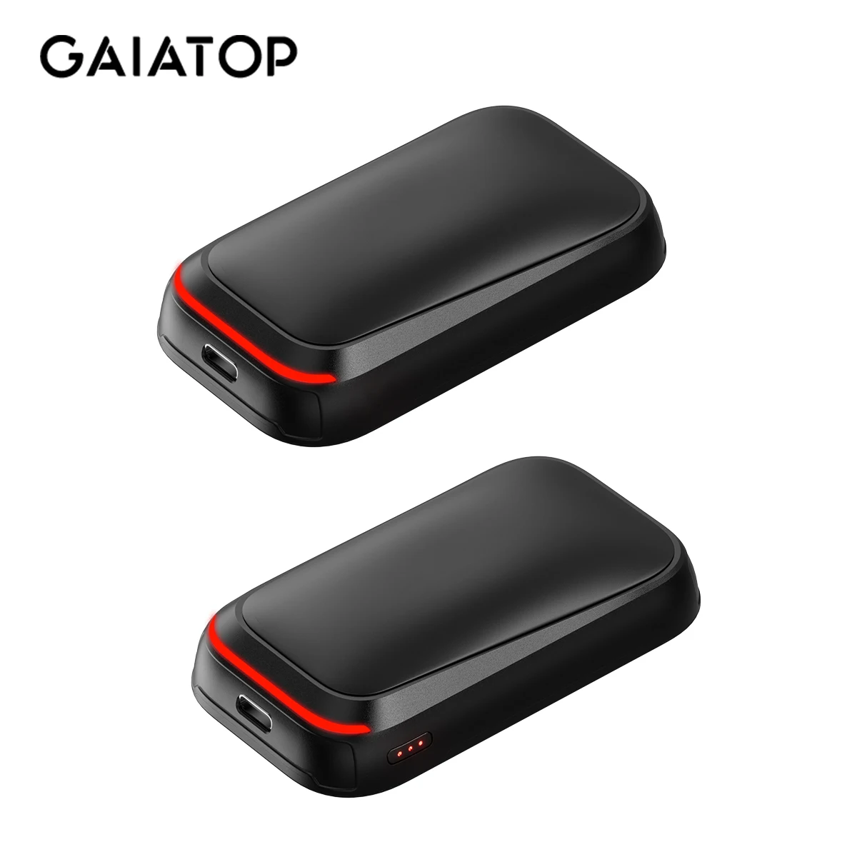 GAIATOP Rechargeable Hand Warmer 2-piece Set, 2-in-1 Electric Portable Pocket Heater Rechargeable Hand Warmer Heat Treatment Bla