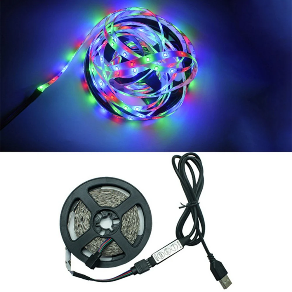 LED Light is Not Waterproof 2835Rgb 3 Button Remote Control 5V Flexible Light with Bedroom Decoration Light 1Meter