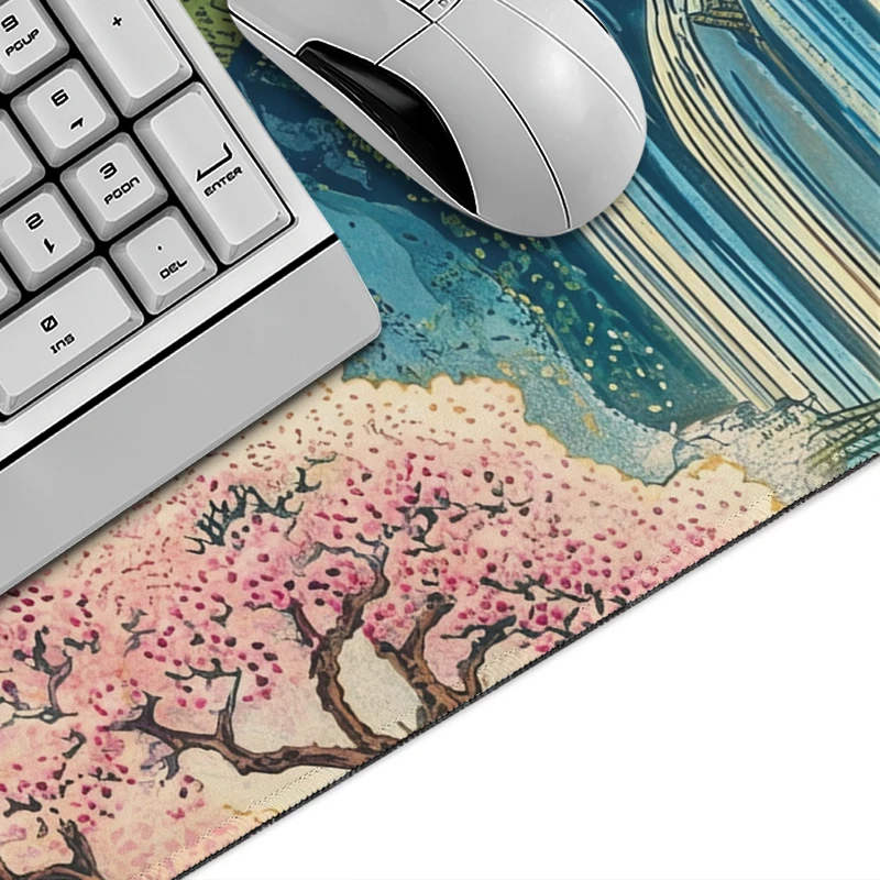 Mount Fuji Sakura Mouse Pad Gamer printon demand Custom HD Computer Mousepad XXL MousePads Carpet Non-Slip Computer Mice Pad