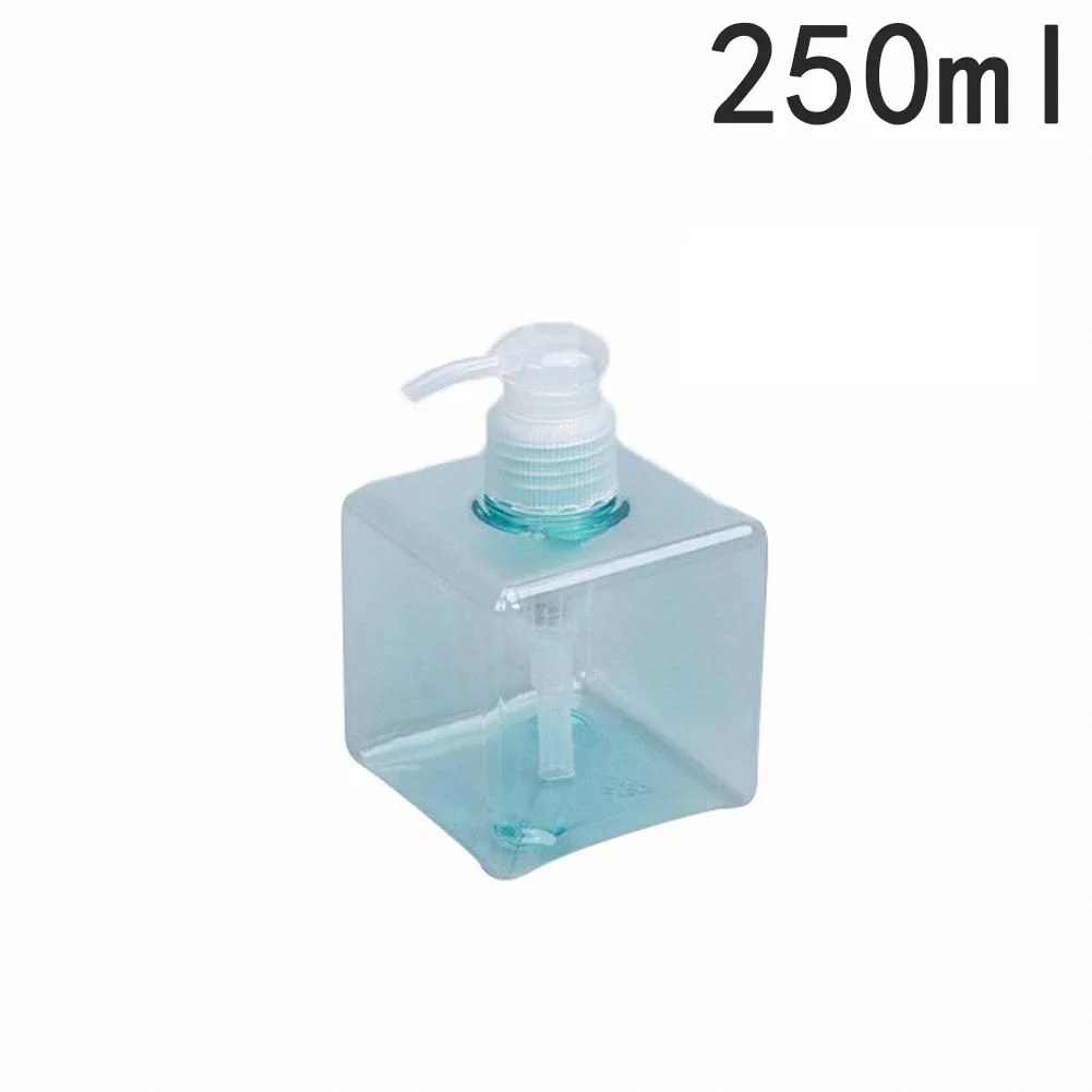 Dispensador de jabón recargable cuadrado de primera calidad, decoración de baño, almacenamiento portátil de viaje, champú y lavado corporal, capacidad de 250ml