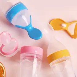 Food Squeeze Feeder with Spoon Infant Newborns Toddler Food Supplement Set for Birthday Gifts New Year's Gifts