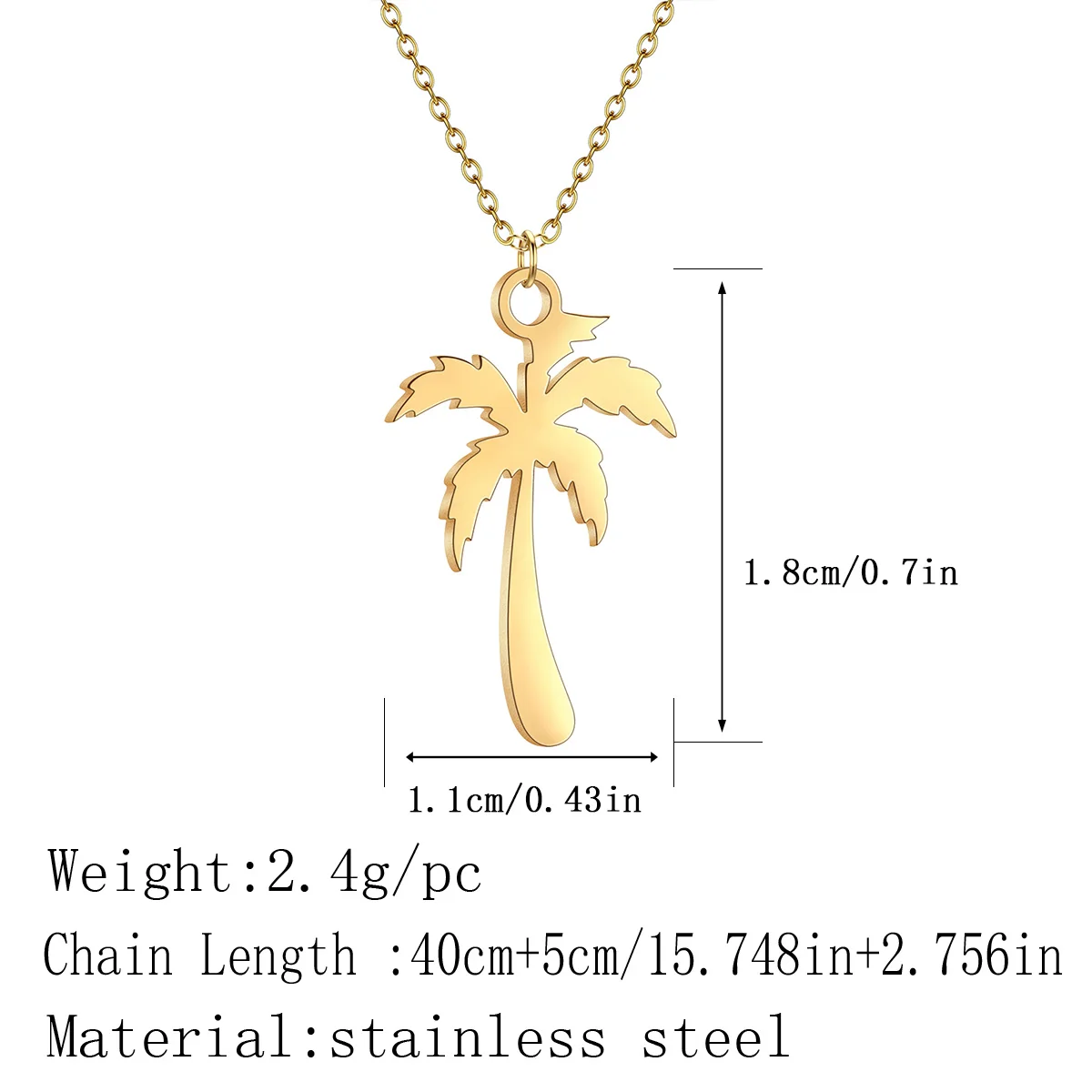 Kinitial Stainless Steel Tree Necklaces For Women Bohemian Coconut Palm Tree Statement Necklace Hawaii Jewelry Wholesale