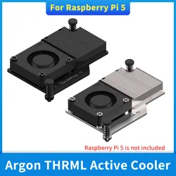 Raspberry Pi 5 Argon THRML Active Cooler Aluminum Heatsink with 30mm Cooling PWM Fan Active Passive Active Radiator for RPi 5
