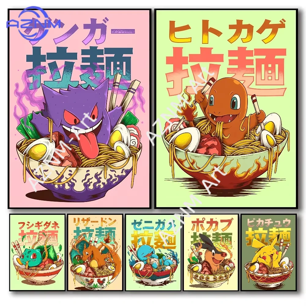 1PC ，Anime P-Pokemon Poster Art canvas poster Coffee House Bar Room Wall Decor
