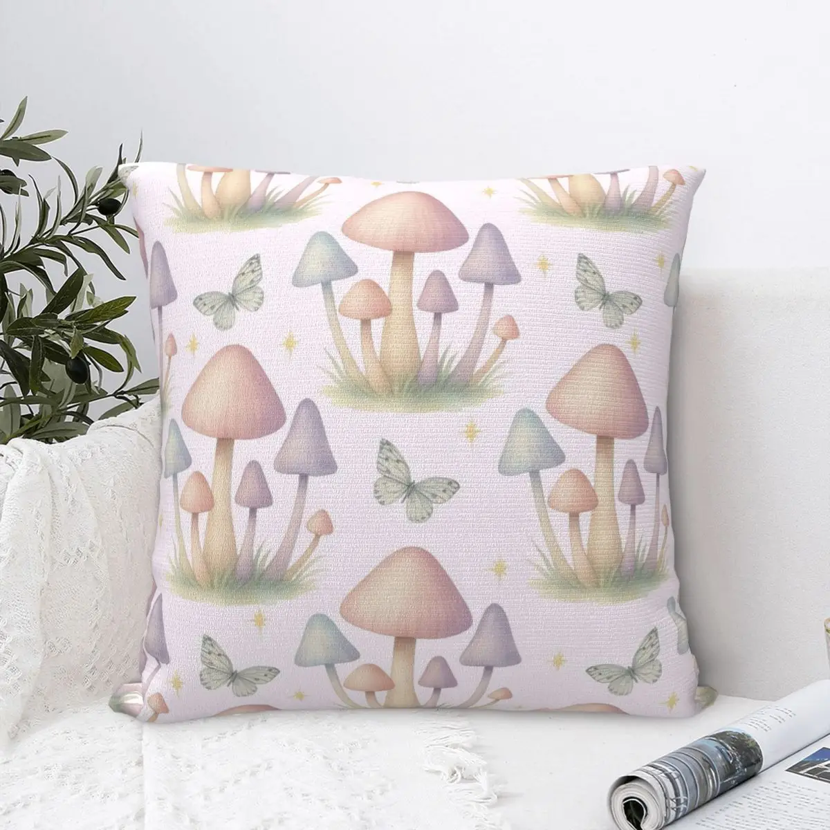 Cute Mushroom Cartoon Pillow Case Cushion Cover Novelty Decor Throw Pillow Case Cover for Sofa 18