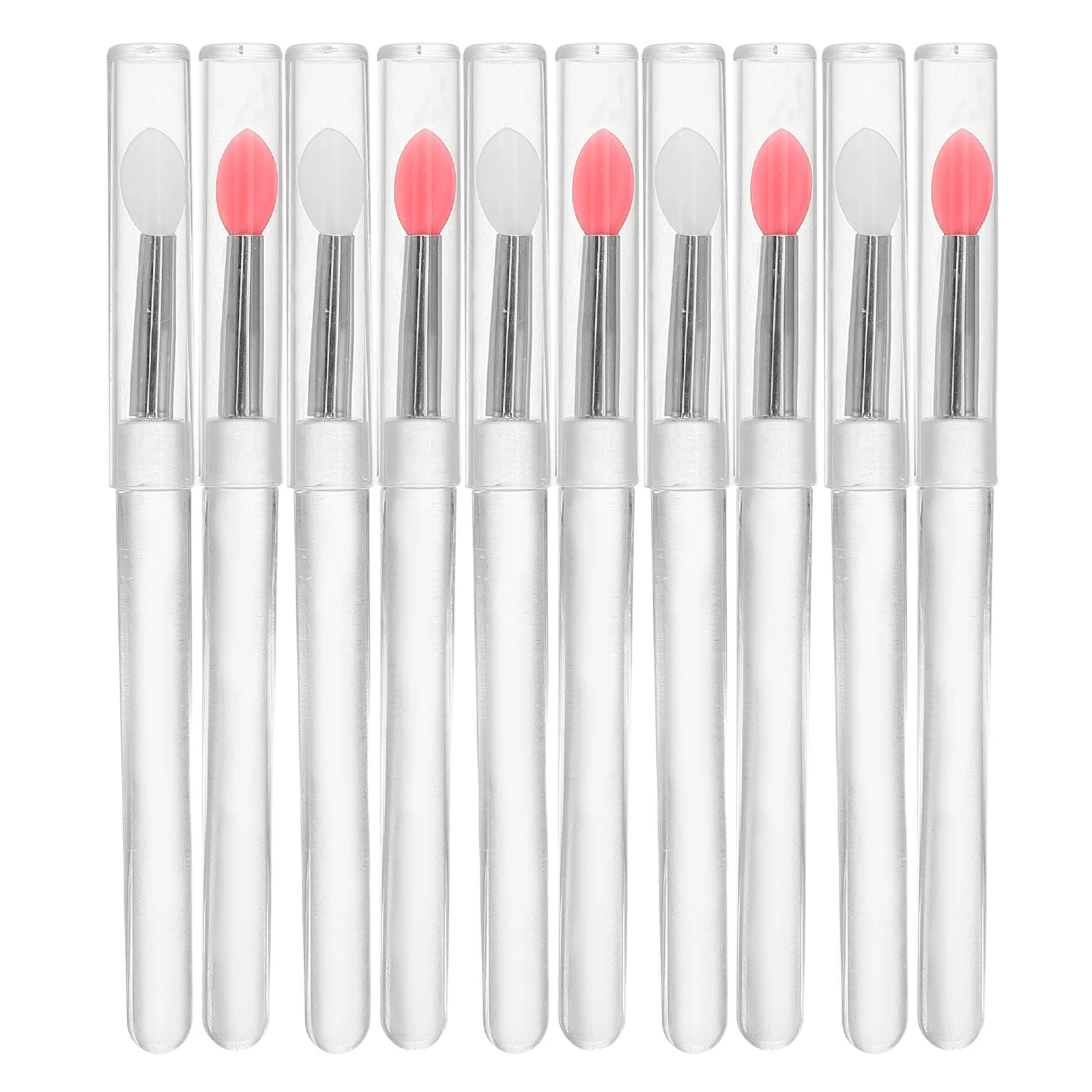 10Pcs Transparent Silicone Nail Applicator Sticks Mirror Powder Glitter Tools Nail Art Supplies DIY Craft Brushes