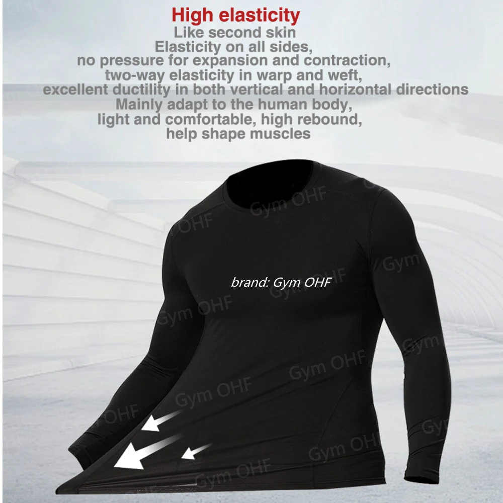 Spinne Kompression Shirt Herren Rashguard Fitness Für Männer Gym Sport T-Shirt Laufen Sweatshirt Outdoor Bergsteigen Training – Detail 7