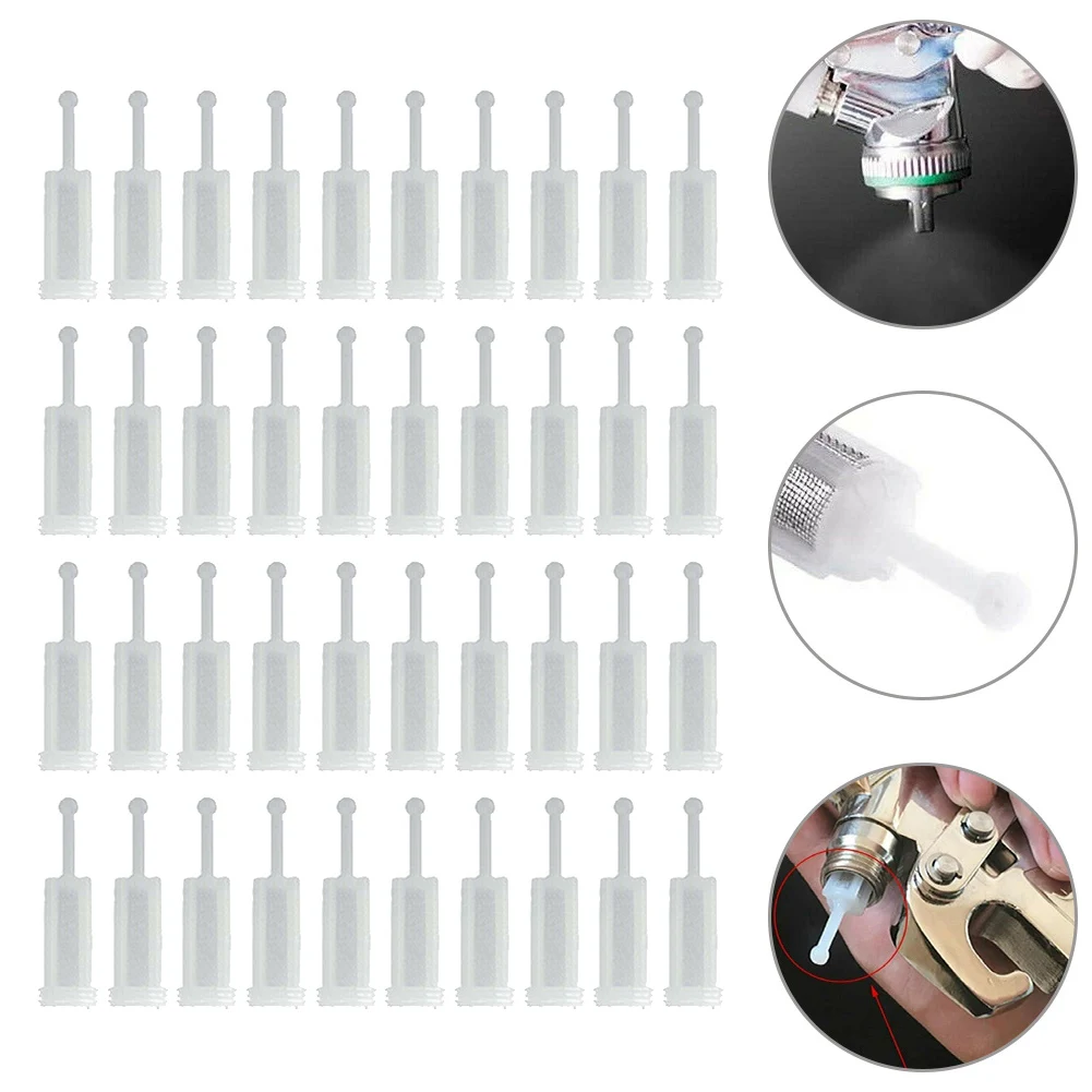 40x Universal 11mm Dia Paint Filters Strainers Disposable Gravity Feed HVLP White Gravity Feed Spray Tools Pot Paint Filter