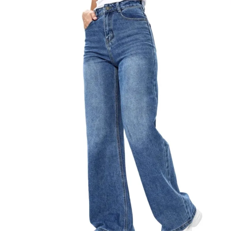 

Loose Retro Jeans High Waist Straight Pants Wide Leg Pants New Solid Color Casual Pantalones De Mujer Woman 2026 New Collection