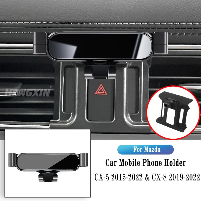 Car Phone Holder For Mazda CX-5 2015-2022 CX8 2019-2022 Gravity Navigation Bracket GPS Stand Air Outlet Clip Rotatable Support