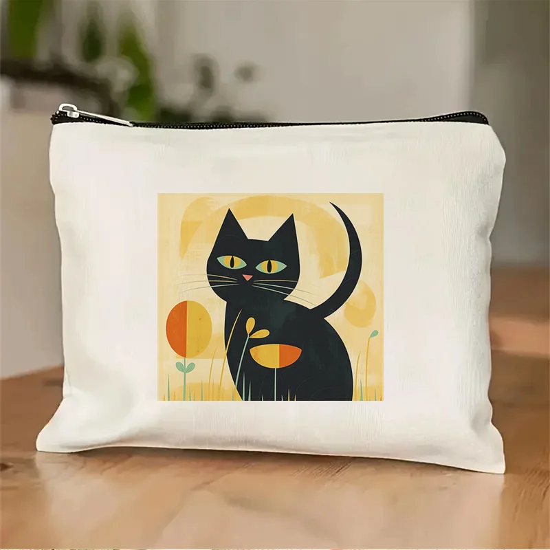

A Cat Pattern Cosmetic Bag- Multifunctional Zipper Pouch, Jewelry Storage Bag, Perfect Travel Zipper Small Storage Bag.