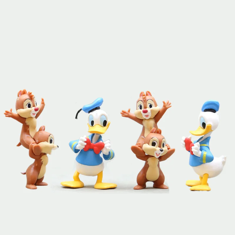 Figurine d'action Kawaii Disney Donald Duck Chip Dale, 7cm, Mini modèle, jouet de loisirs, cadeau