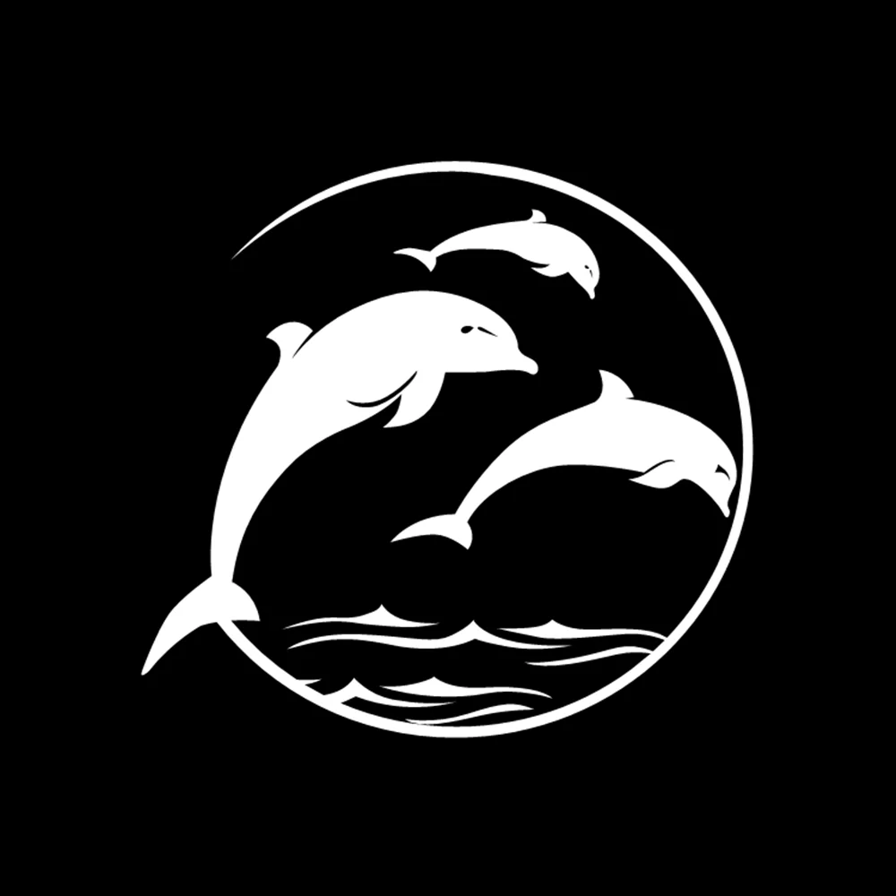 16*15cm Dolphin Ocean Life Boat Salt Water car stickers Funny Car Window Bumper Novelty JDM Drift Vinyl Decal Sticker