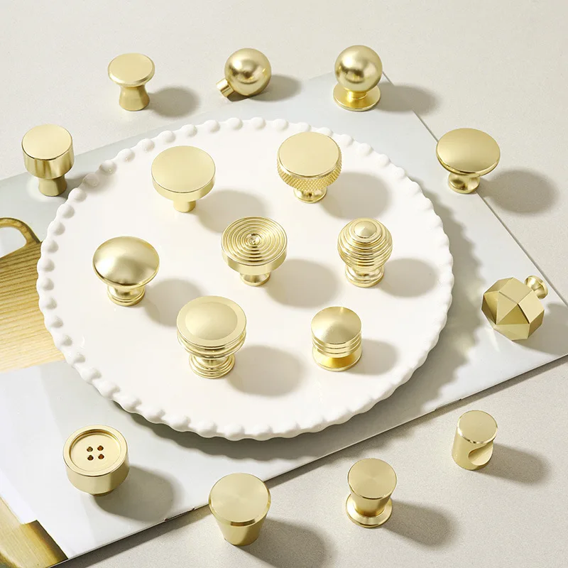 مقابض درج خزانة الأثاث مقابض المطبخ لمقبض الخزانة درج الباب الأثاث المطبخ الذهبي ثقب واحد الألومنيوم