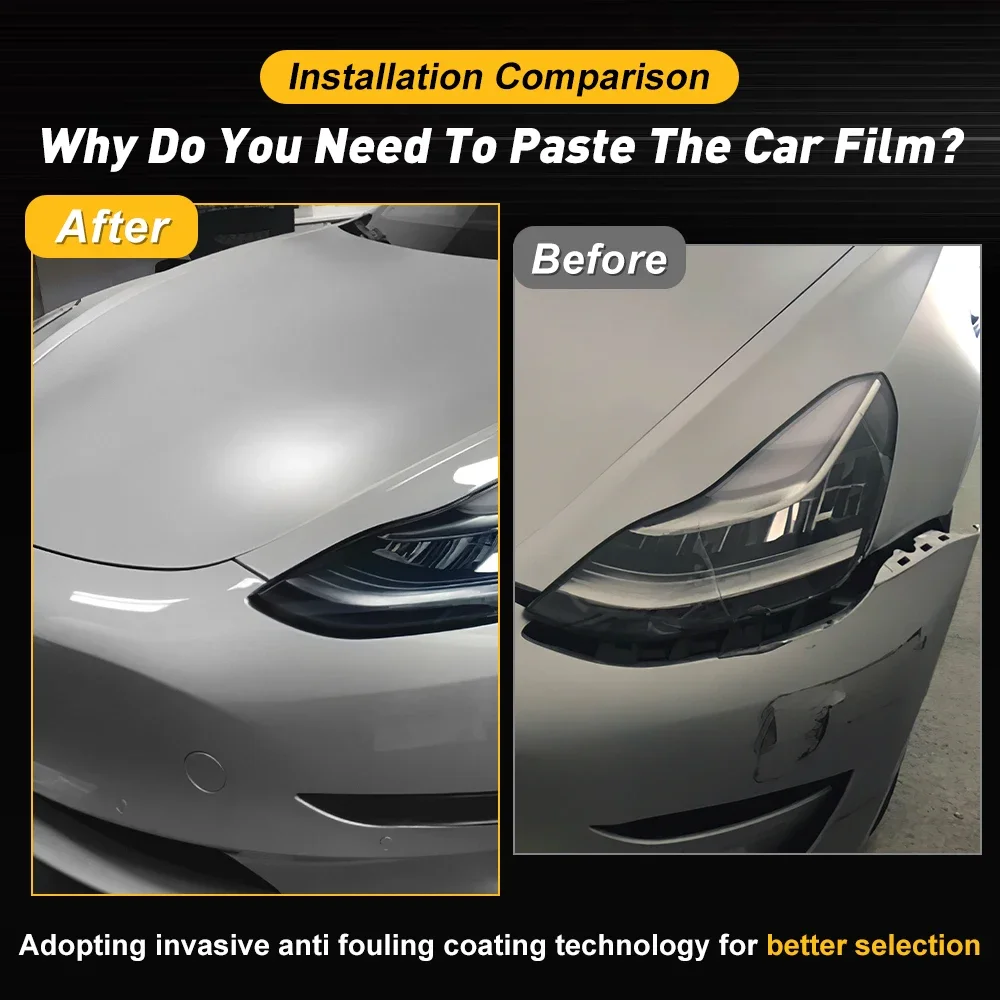 

TOPEISHUNG For Tesla Model Y Bumper Protection Film Model 3 2020-2023 Car Door Triangle TPU PPF Anti Scratch Decoration Sticker