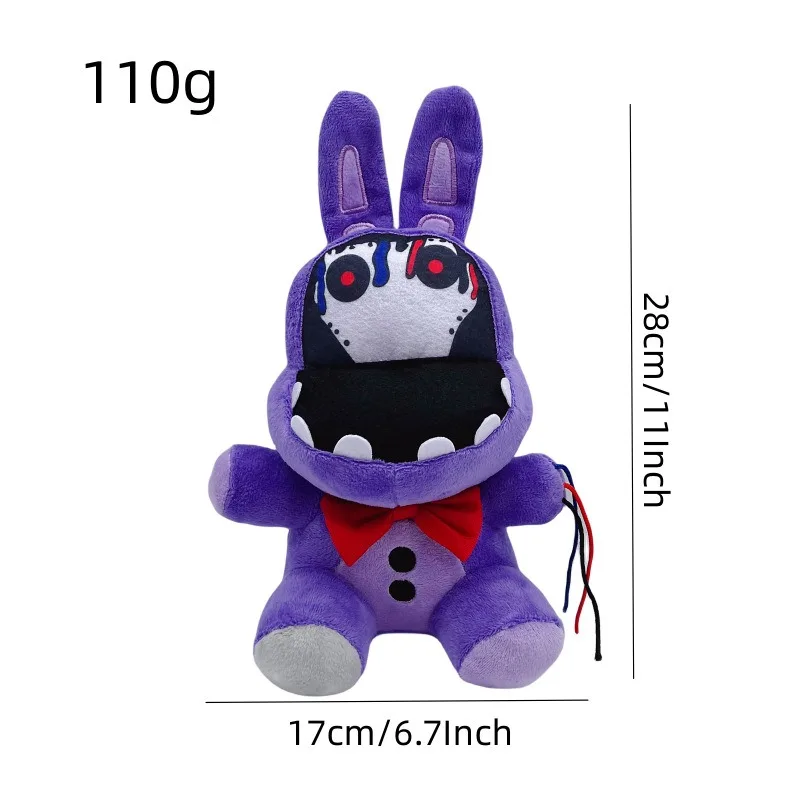 28cm New Cartoon Game Withered Skeleton Plush Toys Animal Rabbit Bear Game Doll Soft Stuffed Peripheral Toys for Children Gifts