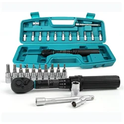 Bike Torque Wrench 1/4'' 1-6Nm, 0.05 Nm Micro, Drive Click Torque Wrench Set, Hex, Torx/Star Bit Sockets, Extension Bar