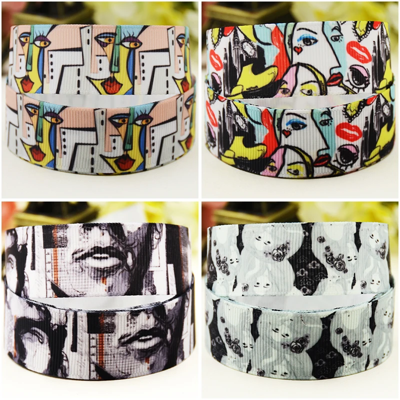 

22 мм, 25 мм, 38 мм, лента из репсовой ткани с абстрактным узором, банты для волос «сделай сам», подарок для вечеринки, декоративный материал, 10 ярдов, атлас рубанка