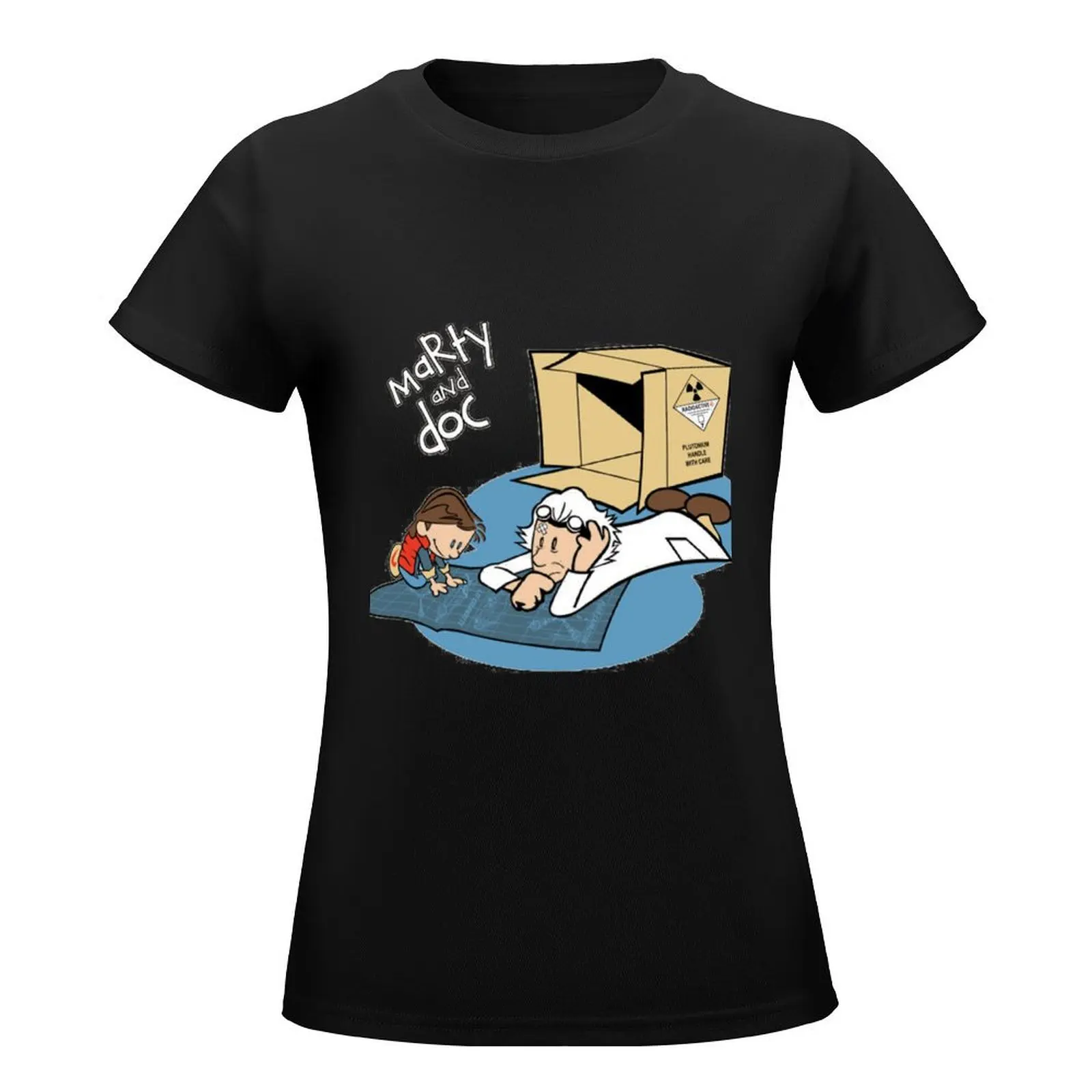 Marty & Doc Reading T-Shirt cute tops aesthetic clothes T-shirts for Women