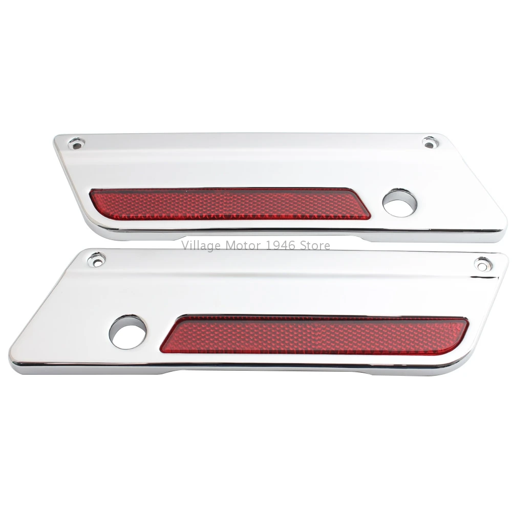 Motorcycle Accessories Saddlebag Latch Covers Reflector ABS For Harley Touring Road King Electra Street Glide FLHTCU 1993-2013