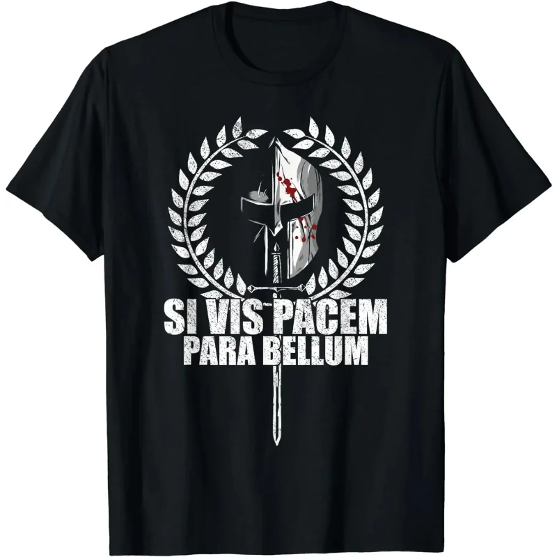 Si Vis Pacem Para Bellum | Latin Wisdom Proverb T-Shirt Graphic T Shirts Men Clothing Camiseta Hombre