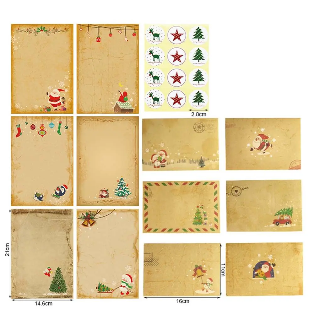 

Набор из 6 открыток DIY: приглашения с Дедом Морозом, подарочная бумага, рождественские конверты, блокнот для писем из крафт-бумаги